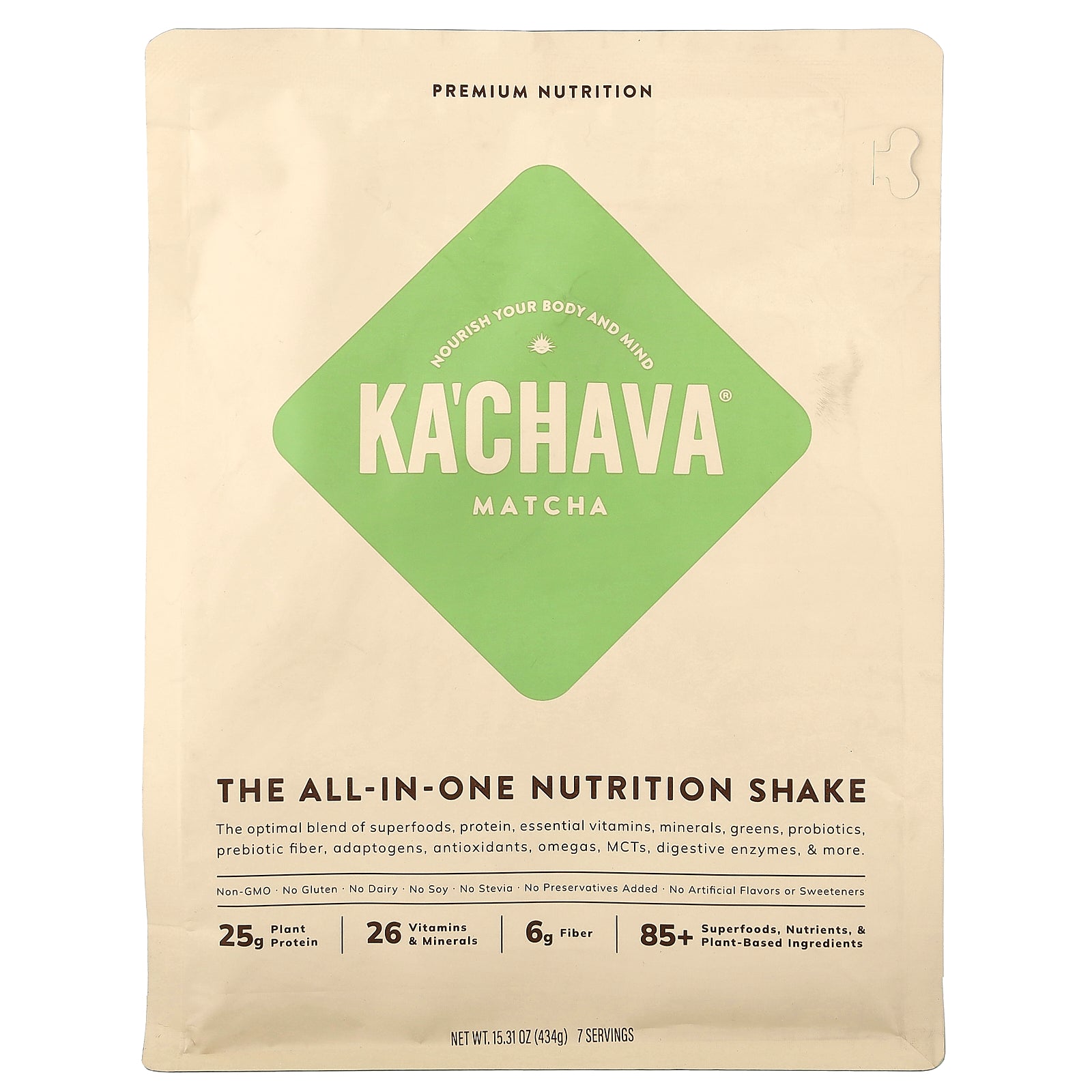 KaChava, The All-In-One Nutrition Shake, Matcha, 15.31 oz (434 g)