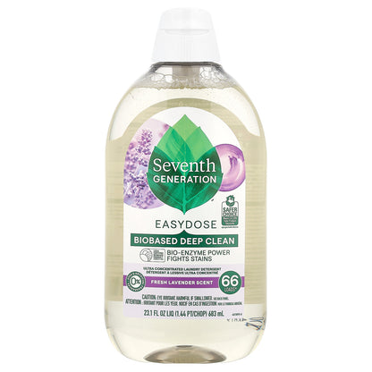 Seventh Generation, Easydose, Ultra Concentrated Laundry Detergent, Fresh Lavender, 66 Loads, 23.1 fl oz (683 ml)