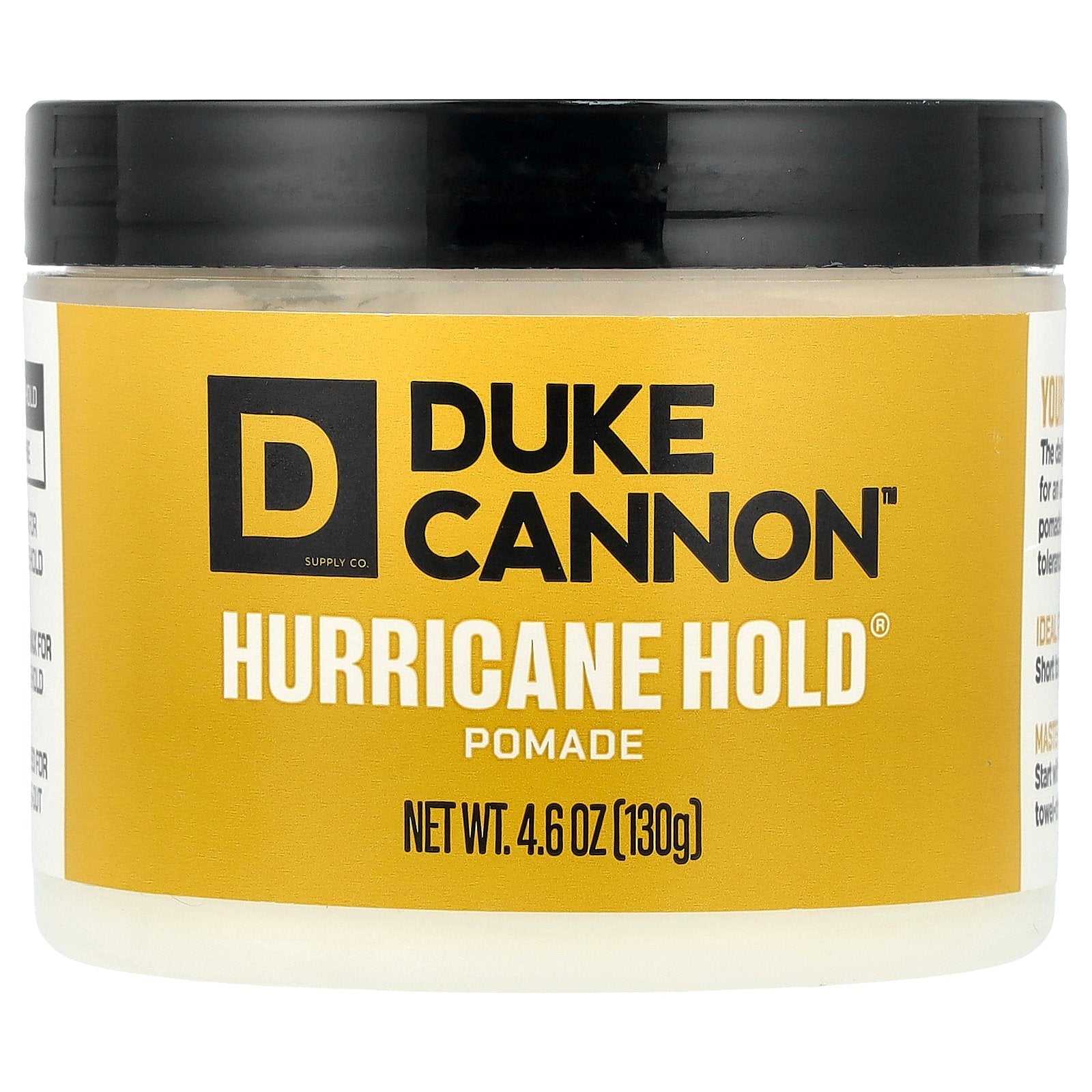 Duke Cannon Supply Co., Hurricane Hold® Pomade, Maximum Hold, No Shine, 4.6 oz (130 g)
