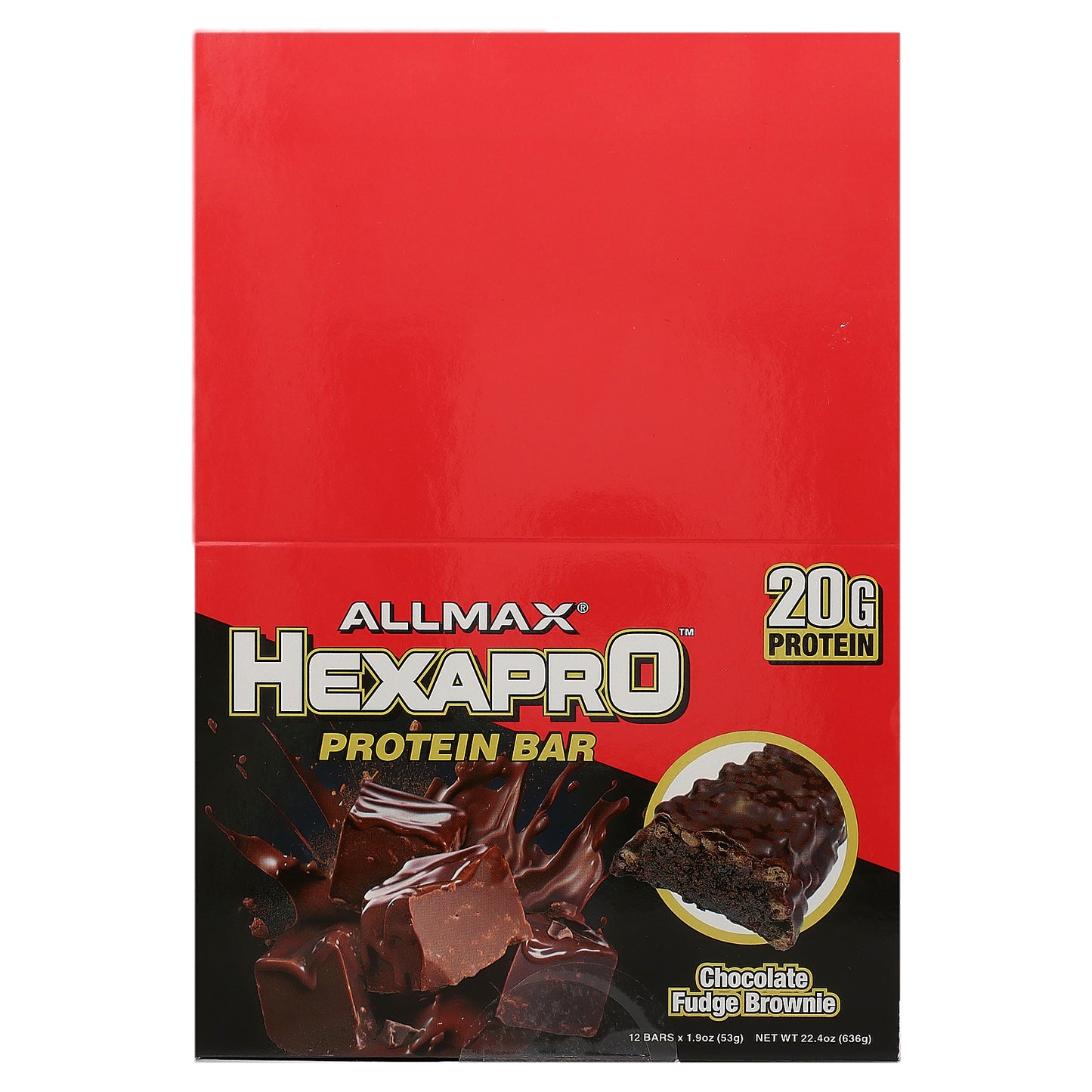 ALLMAX, Hexapro™, Protein Bar, Chocolate Fudge Brownie, 12 Bars, 1.9 oz (53 g) Each