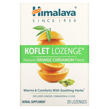 Himalaya, Koflet Lozenge, Natural Orange Cardamom, 20 Lozenges