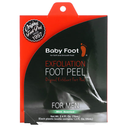 Baby Foot, Exfoliation Foot Peel, For Men, Mint, 1 Pair, 1.2 fl oz (35 ml) Each