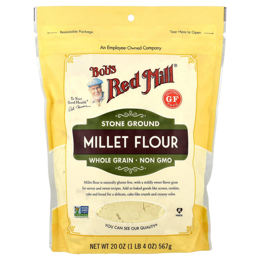 Bob's Red Mill, Stone Ground Millet Flour, Whole Grain, 20 oz (567 g)