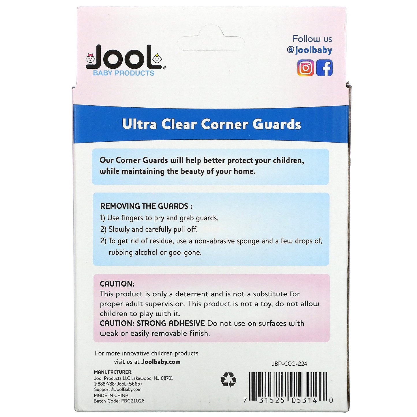 Jool Baby Products, Ultra Clear Corner Guards, 24 Count