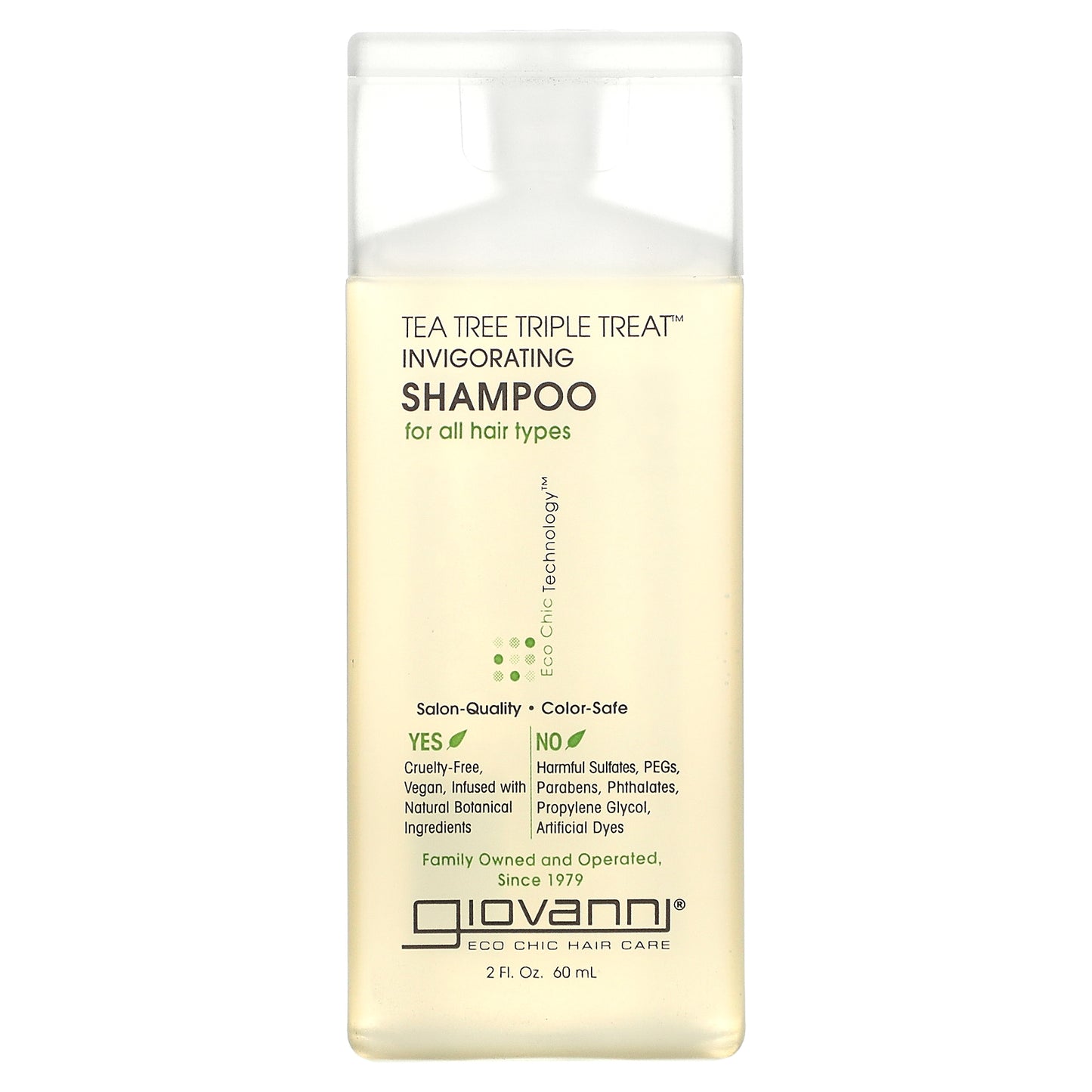 Giovanni, Tea Tree Triple Treat, Invigorating Shampoo, For All Hair Types, 2 fl oz (60 ml)