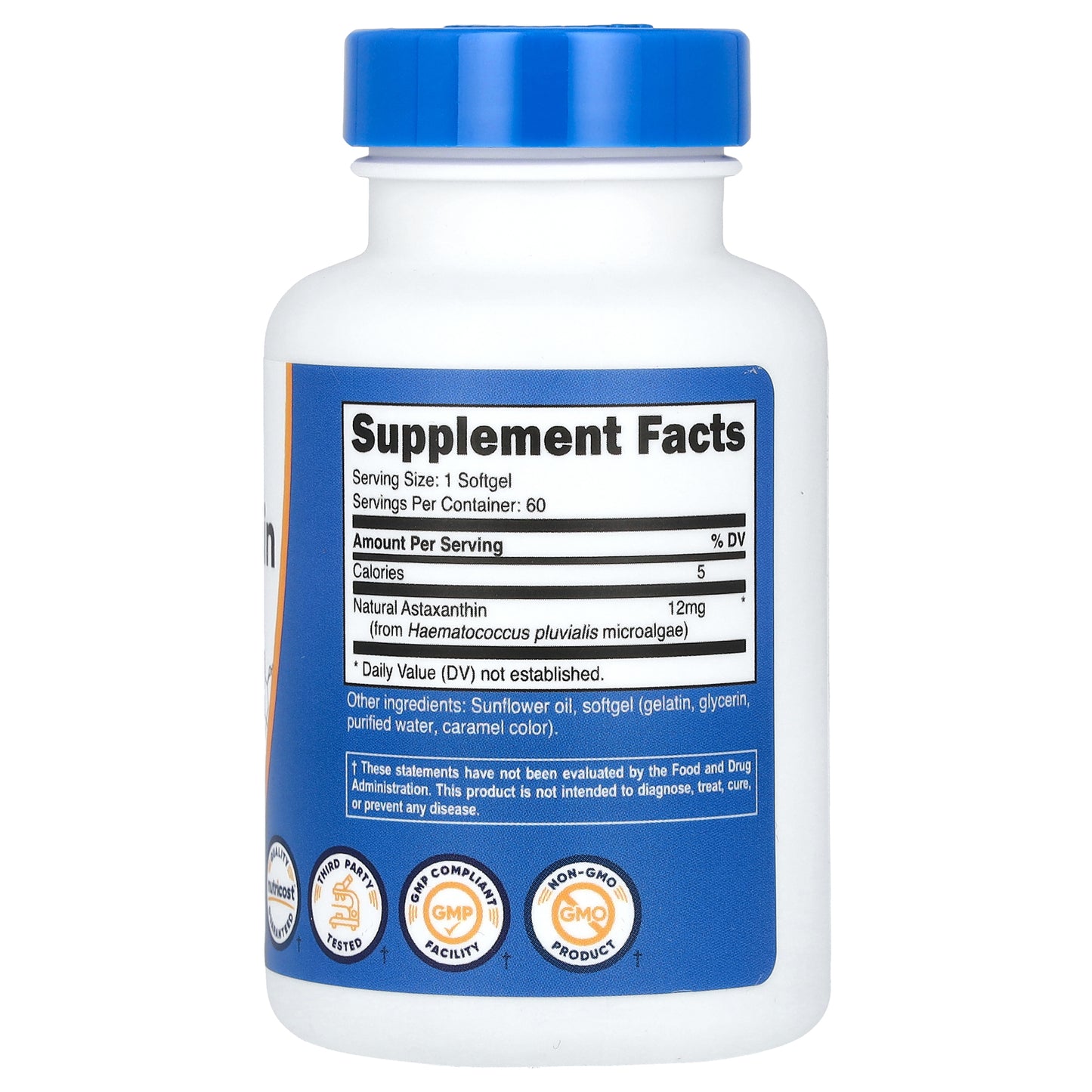 Nutricost, Astaxanthin, 12 mg, 60 Softgels