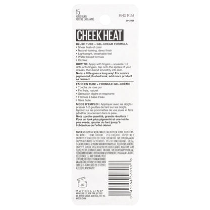 Maybelline, Cheek Heat, Sheer Gel-Cream Blush, 15 Nude Burn, 0.27 fl oz (8 ml)