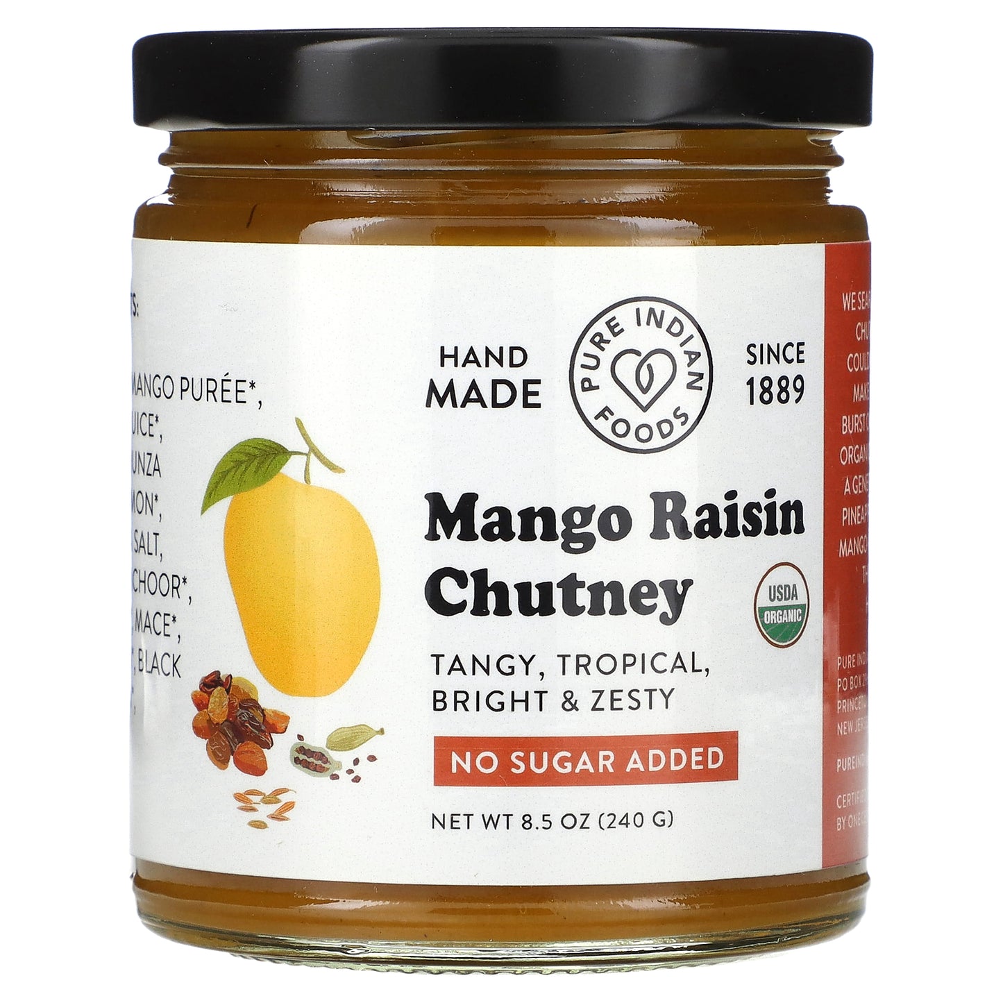 Pure Indian Foods, Mango Raisin Chutney, 8.5 oz (240 g)