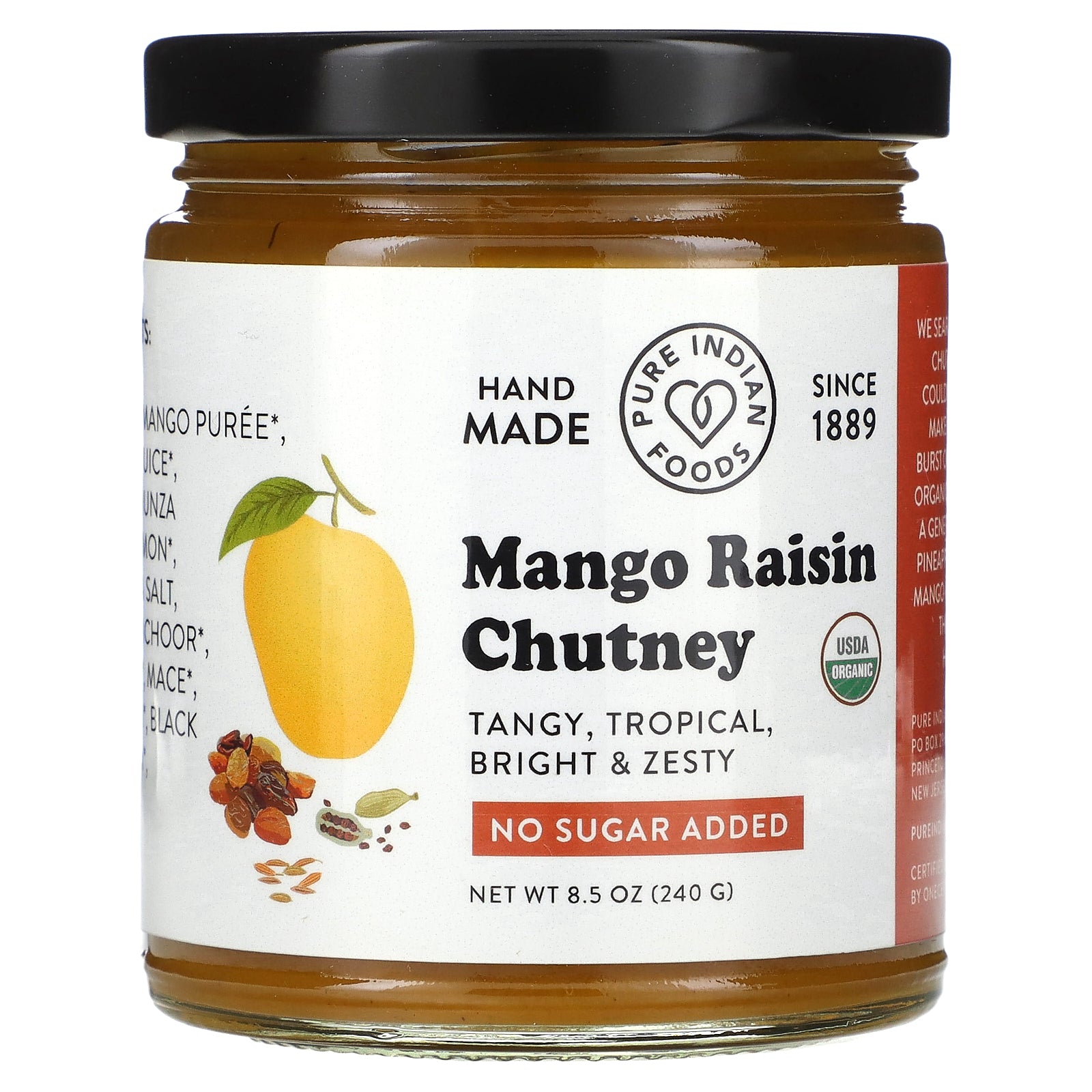 Pure Indian Foods, Mango Raisin Chutney, 8.5 oz (240 g)