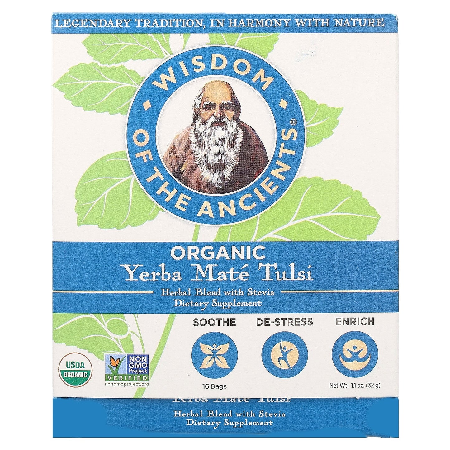 Wisdom Of The Ancient, Organic Yerba Maté Tulsi, 16 Bags, 1.1 oz (32 g)