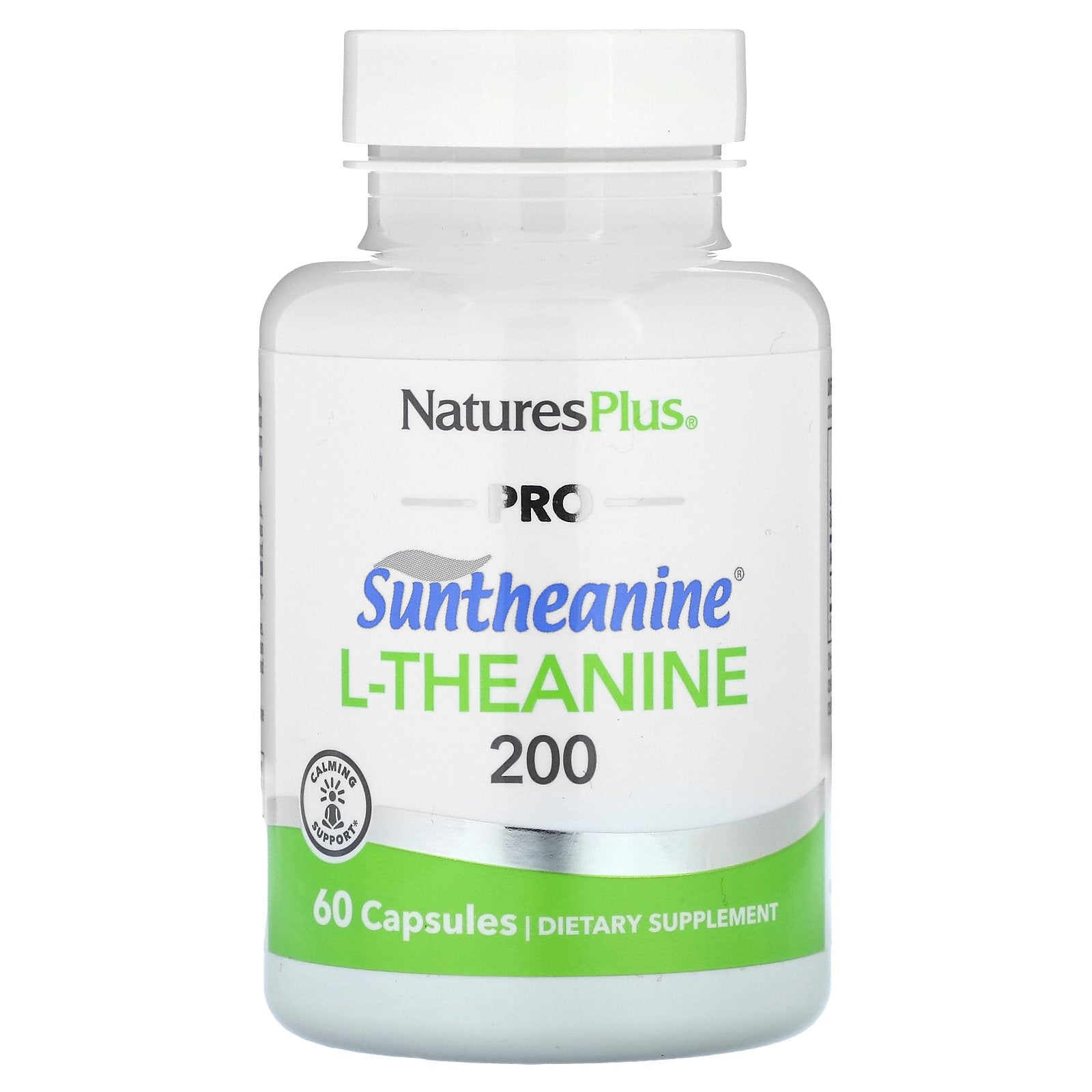 NaturesPlus, Pro, Suntheanine L-Theanine 200, 60 Capsules (100 mg per Capsule)