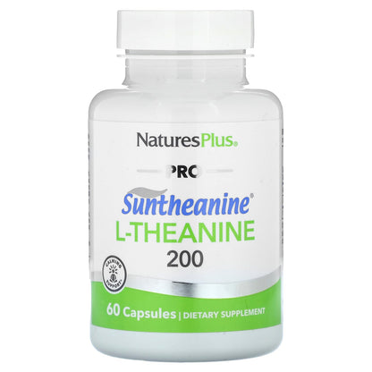 NaturesPlus, Pro, Suntheanine L-Theanine 200, 60 Capsules (100 mg per Capsule)