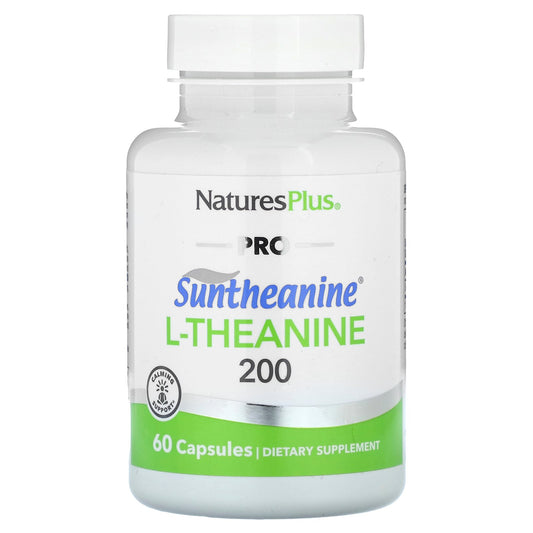 NaturesPlus, Pro, Suntheanine L-Theanine 200, 60 Capsules (100 mg per Capsule)