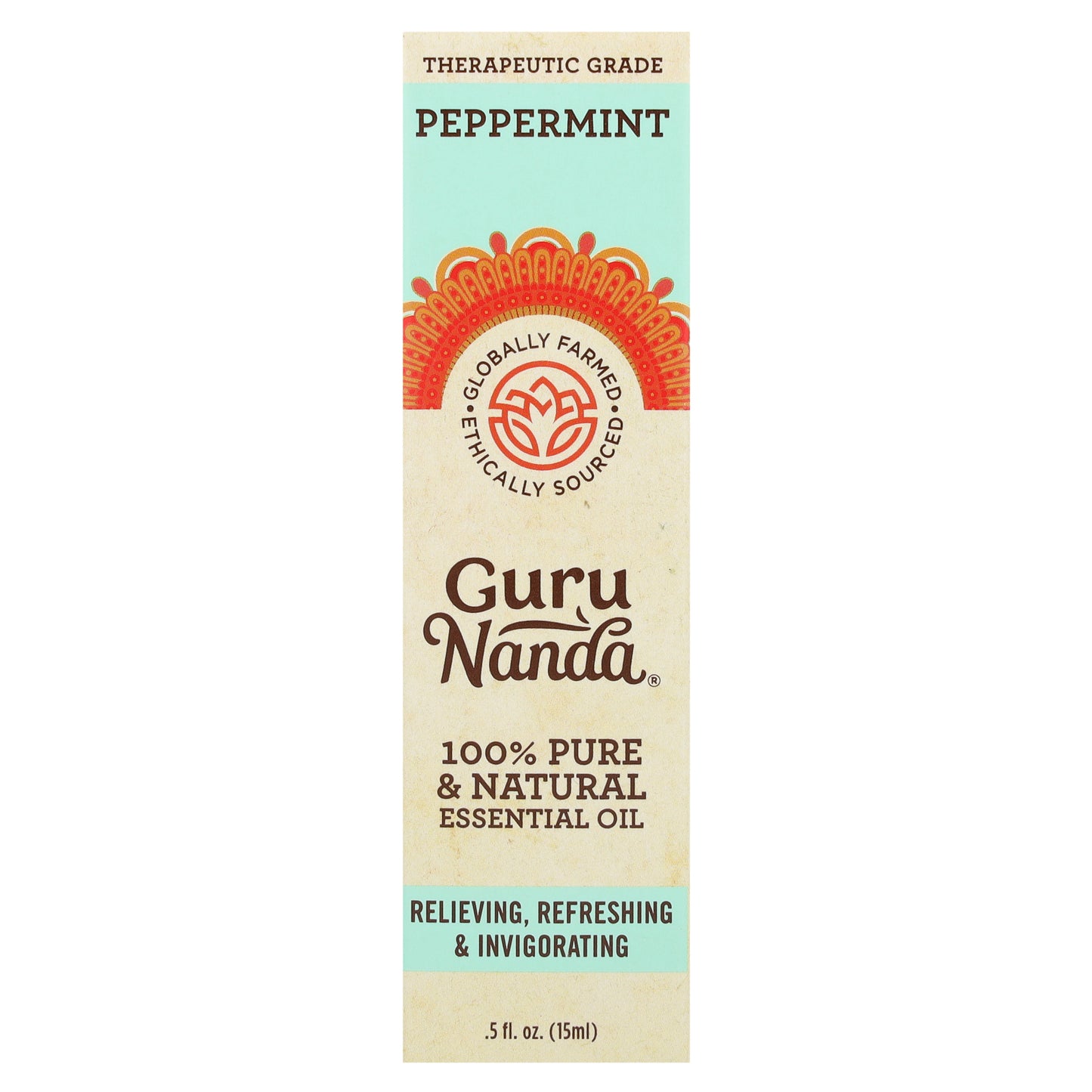 GuruNanda, 100% Pure & Natural Essential Oil, Peppermint, 0.5 fl oz (15 ml)