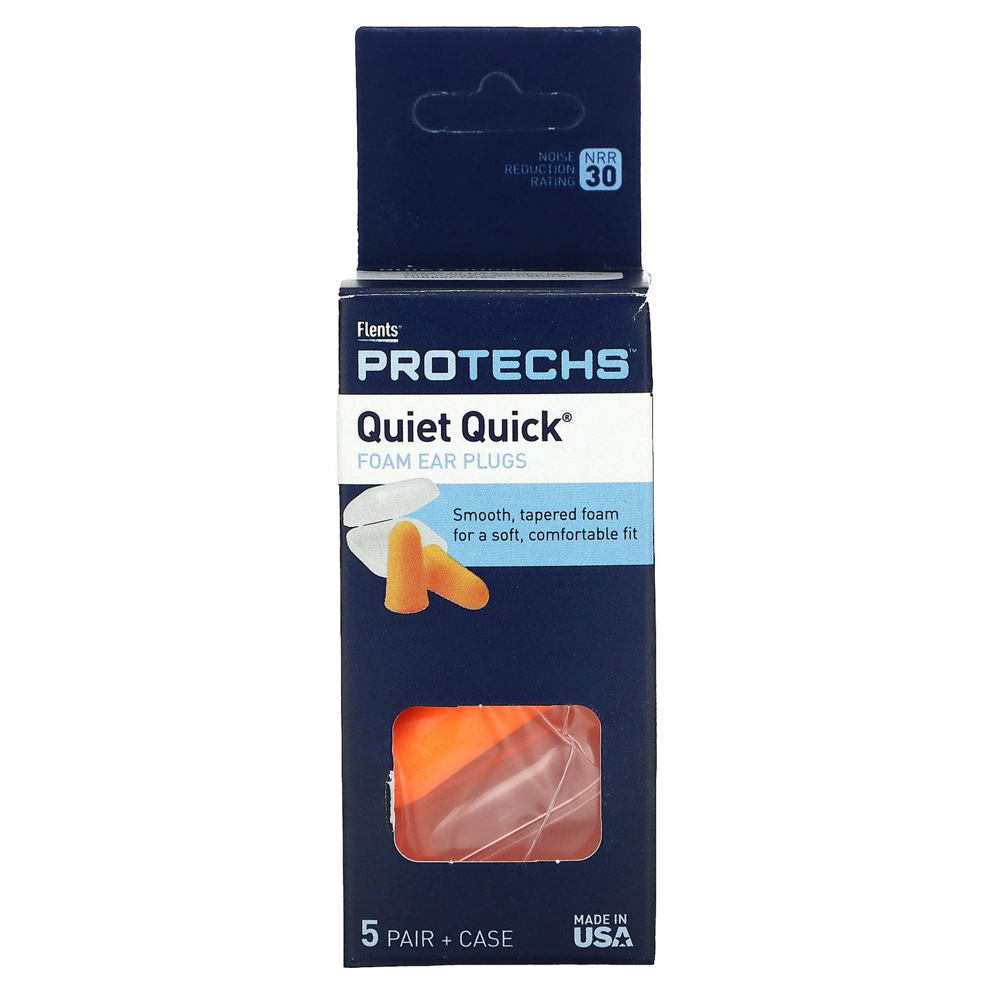 Flents, Protechs, Quiet Quick Foam Ear Plugs, 5 Pair + Case