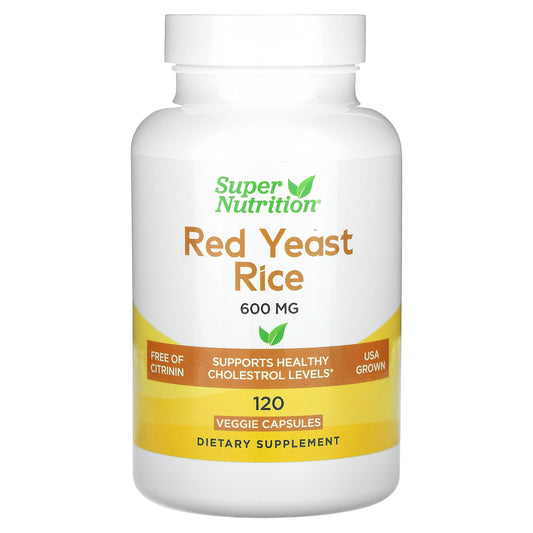 Super Nutrition, Red Yeast Rice, 600 mg, 120 Veggie Capsules