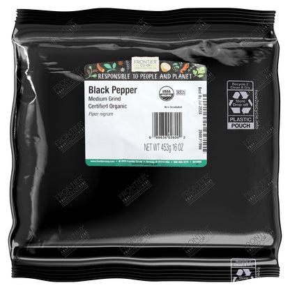 Frontier Co-op, Organic Black Pepper, Medium Grind, 16 oz (453 g)