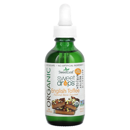 SweetLeaf Stevia, Organic Sweet Drops, English Toffee, 2 fl oz (60 ml)