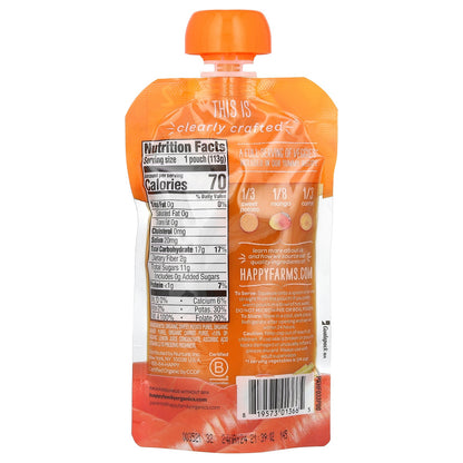 Happy Family Organics, Happy Baby®, Organic Baby Food, 6+ Months, Sweet Potatoes, Mangos & Carrots, 4 oz (113 g)