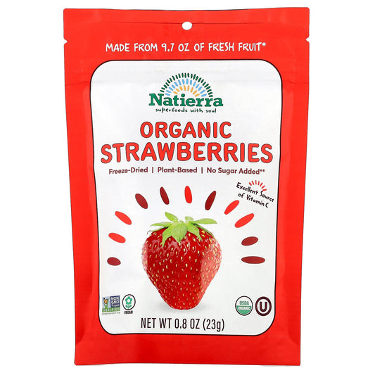 Natierra, Organic Freeze-Dried Strawberries, 0.8 oz (23 g)
