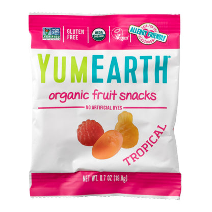 YumEarth, Organic Fruit Snacks, Tropical, 43 Packs, 0.7 oz (19.8 g) Each