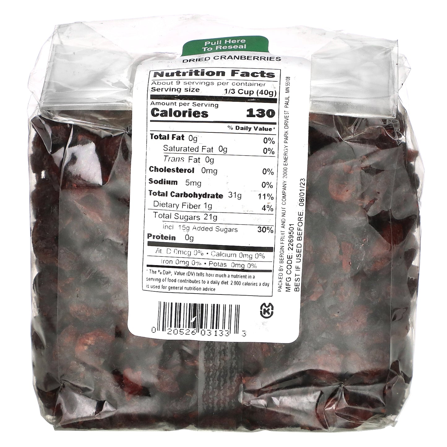 Bergin Fruit and Nut Company, Dried Cranberries, 12 oz (340 g)