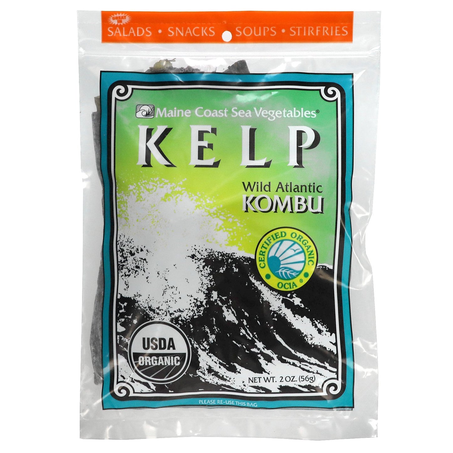 Maine Coast Sea Vegetables, Kelp, Wild Atlantic Kombu, 2 oz (56 g)