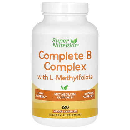 Super Nutrition, Complete B Complex with L-Methylfolate, 180 Veggie Capsules