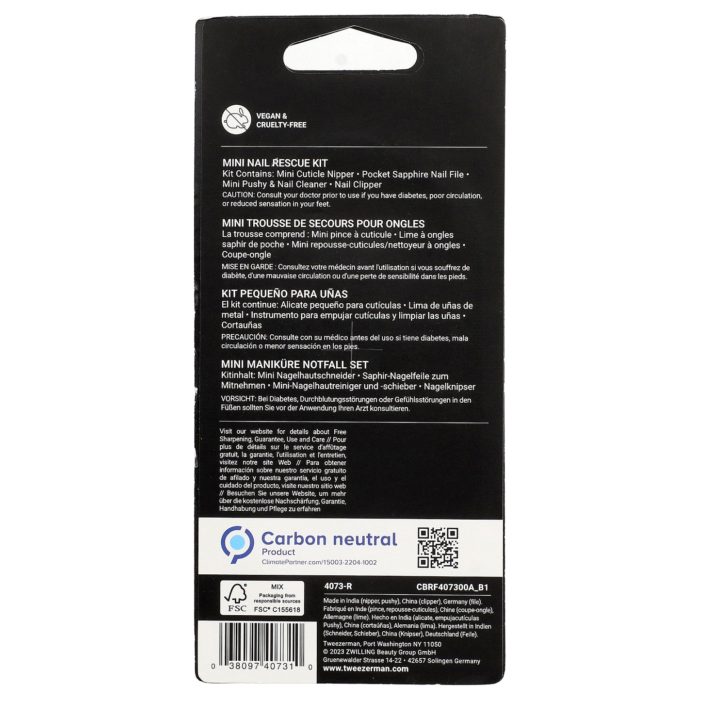 Tweezerman, Mini Nail Rescue Kit, 5 Piece Kit