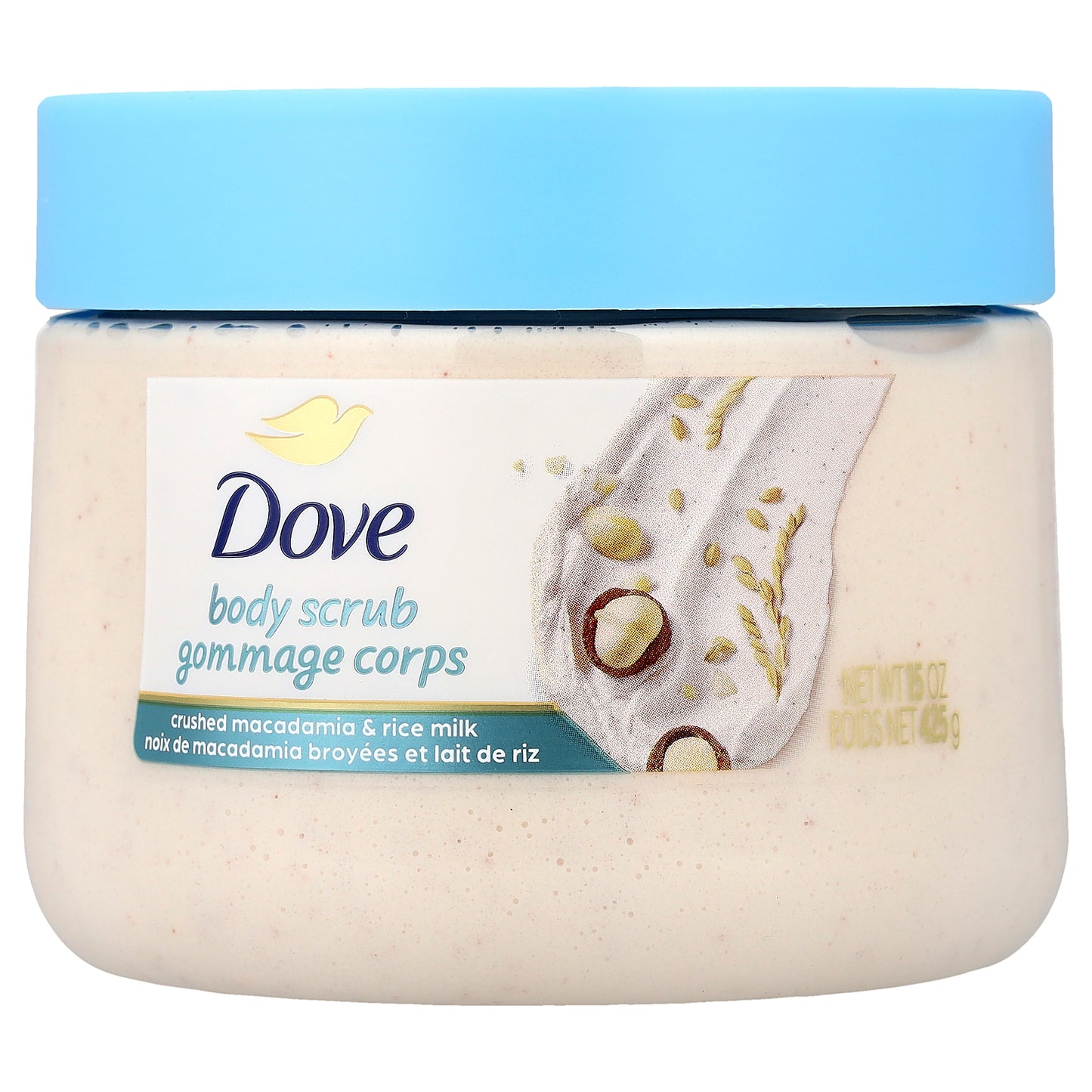 Dove, Body Scrub, Crushed Macadamia & Rice Milk, 15 oz (425 g)