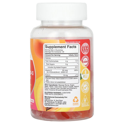 Phytoral, Vitamin D-3 Gummies, Peach, Mango & Strawberry, 60 Gummies