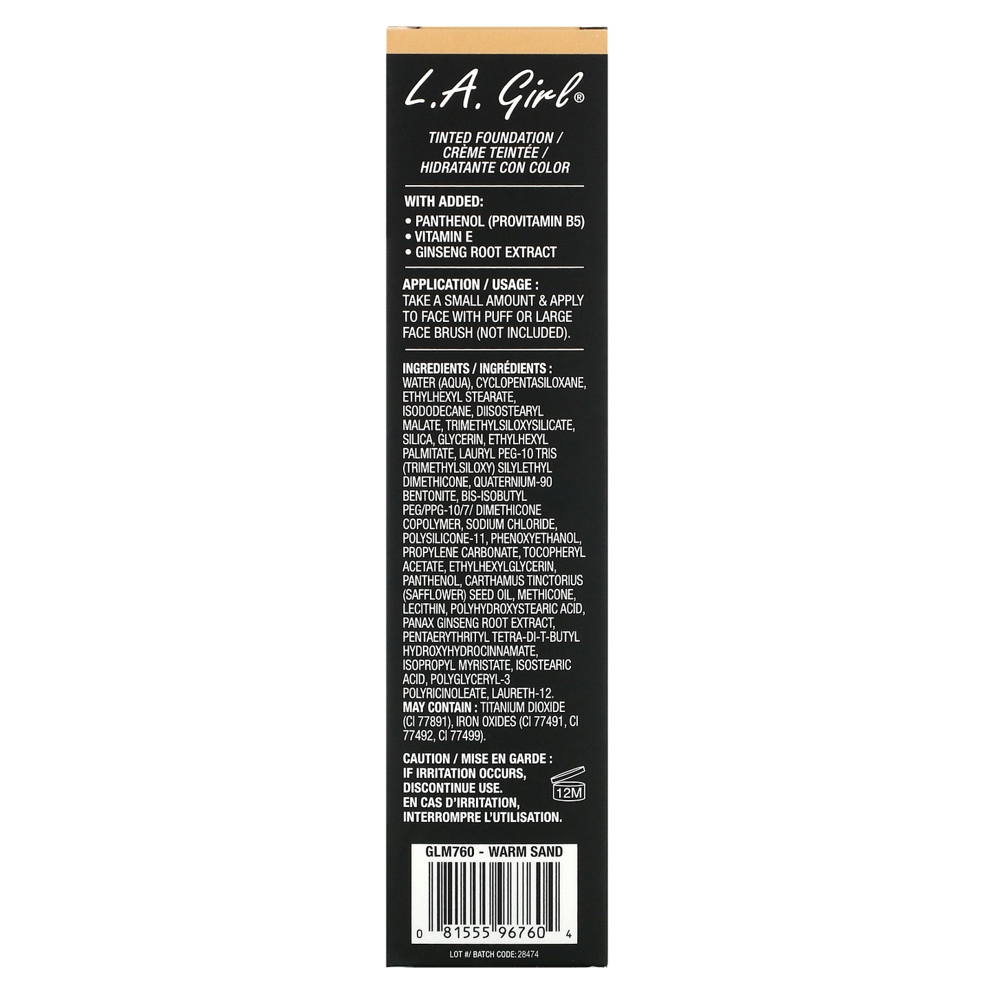 L.A. Girl, Tinted Foundation, Warm Sand,  1 fl oz (30 ml)