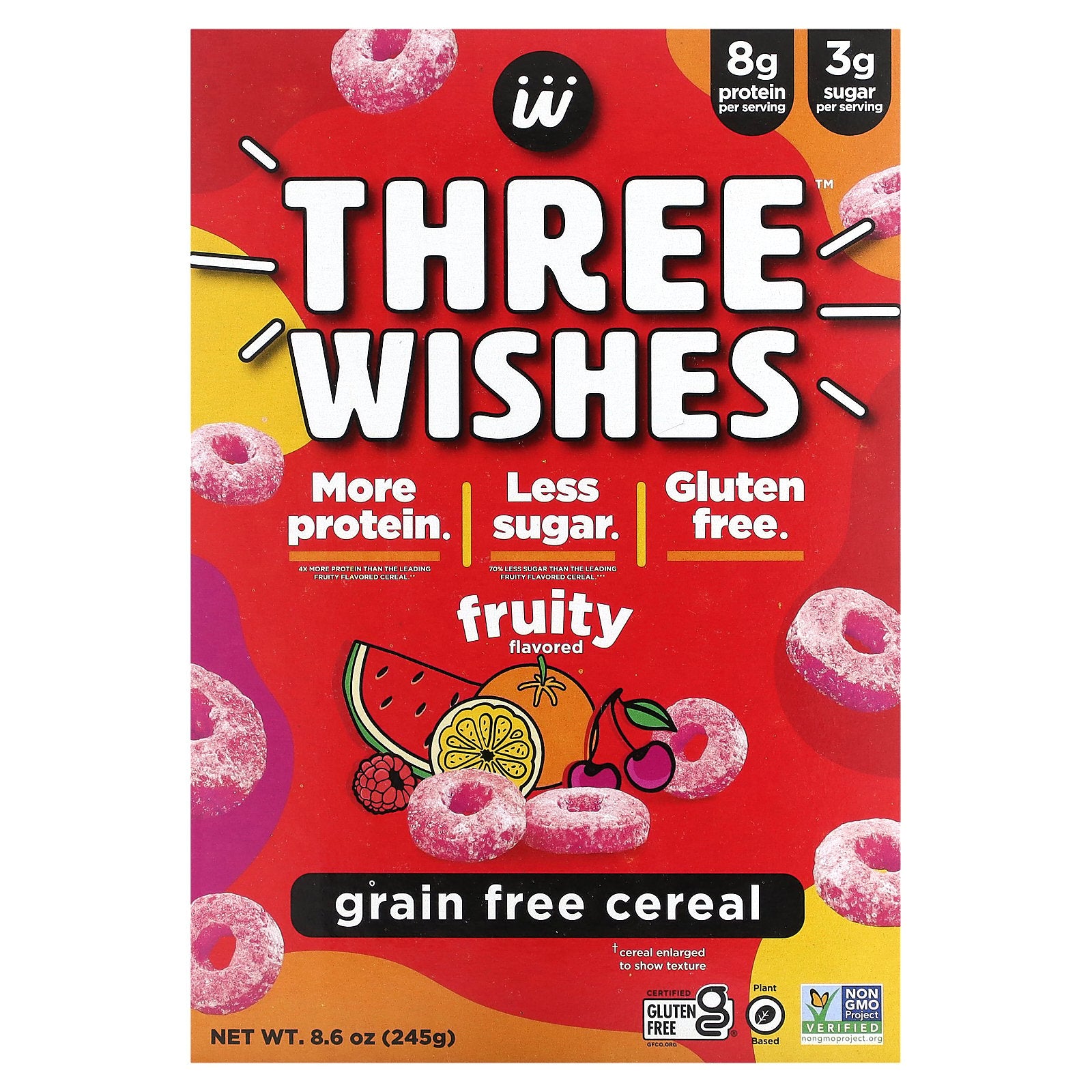 Three Wishes, Grain Free Cereal, Fruity, 8.6 oz (245 g)