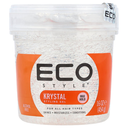Eco Style, Styling Gel, Max Hold, All Hair Types, Krystal, 16 oz (454 g)