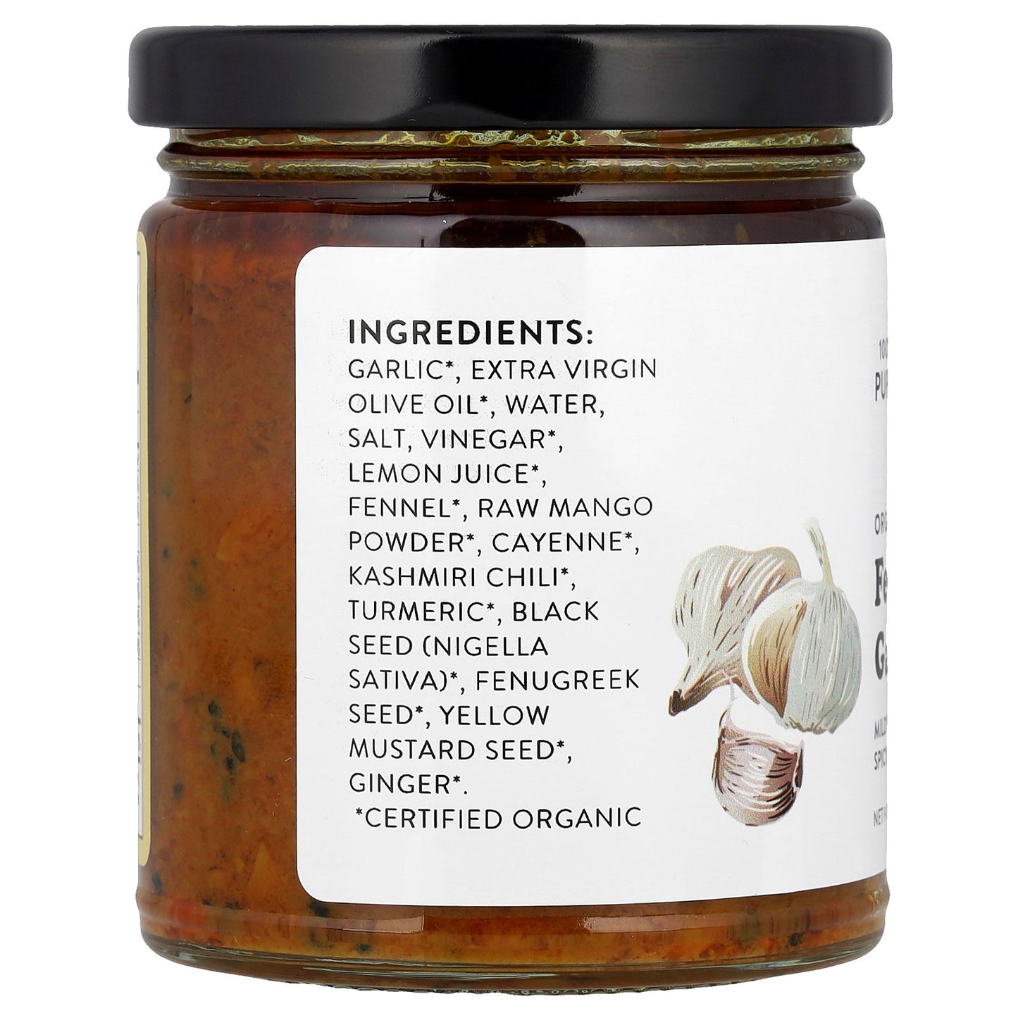 Pure Indian Foods, Organic Fermented Garlic Pickle, 9 oz (255 g)