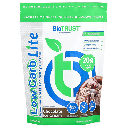 BioTRUST, Low Carb Lite™, Premium Grass-Fed Whey Protein, Chocolate Ice Cream, 13.5 oz (385 g)