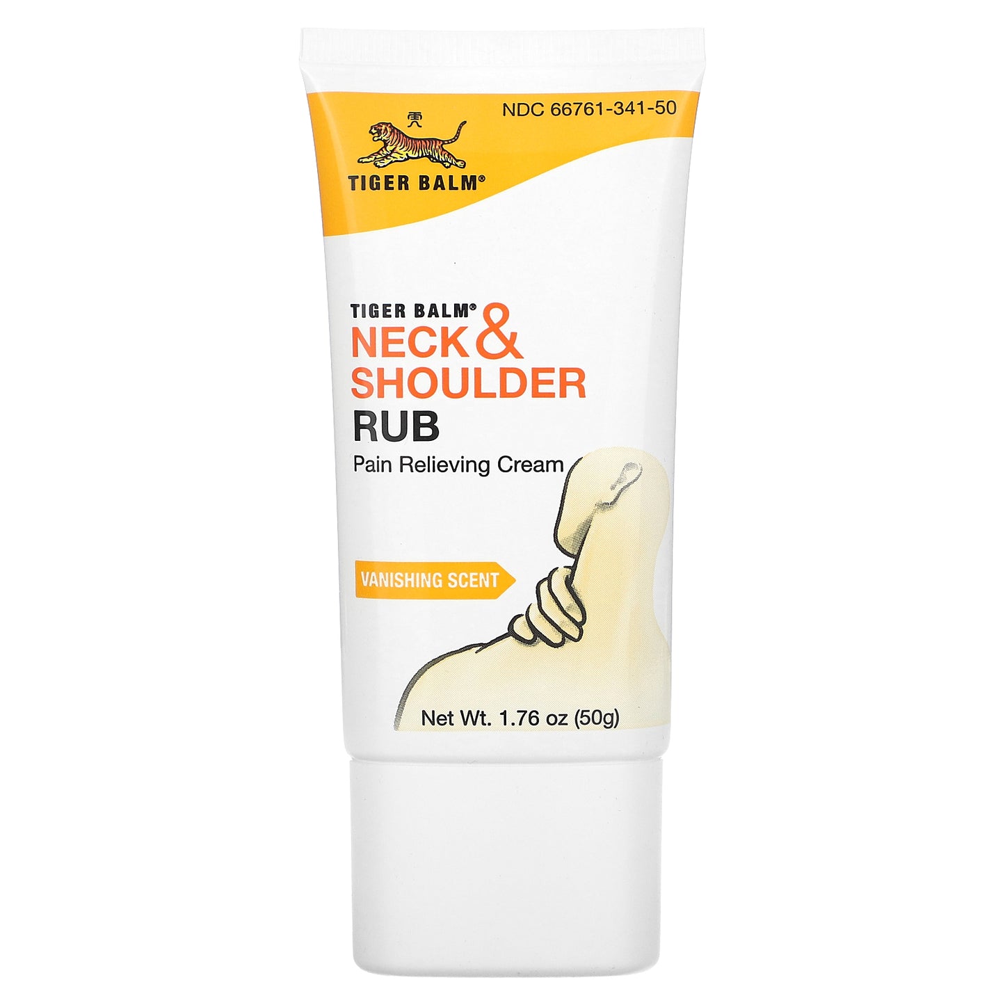 Tiger Balm, Neck & Shoulder Rub, Pain Relieving Cream, Vanishing Scent, 1.76 oz (50 g)