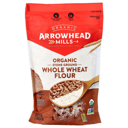 Arrowhead Mills, Organic Whole Wheat Flour, Stone Ground, 22 oz (623 g)