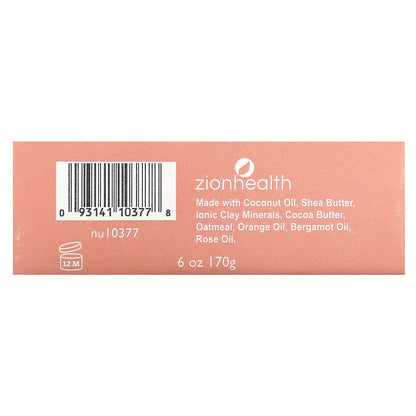 Zion Health, Ancient Clay Bar Soap, Bergamot Rose, 6 oz (170 g)