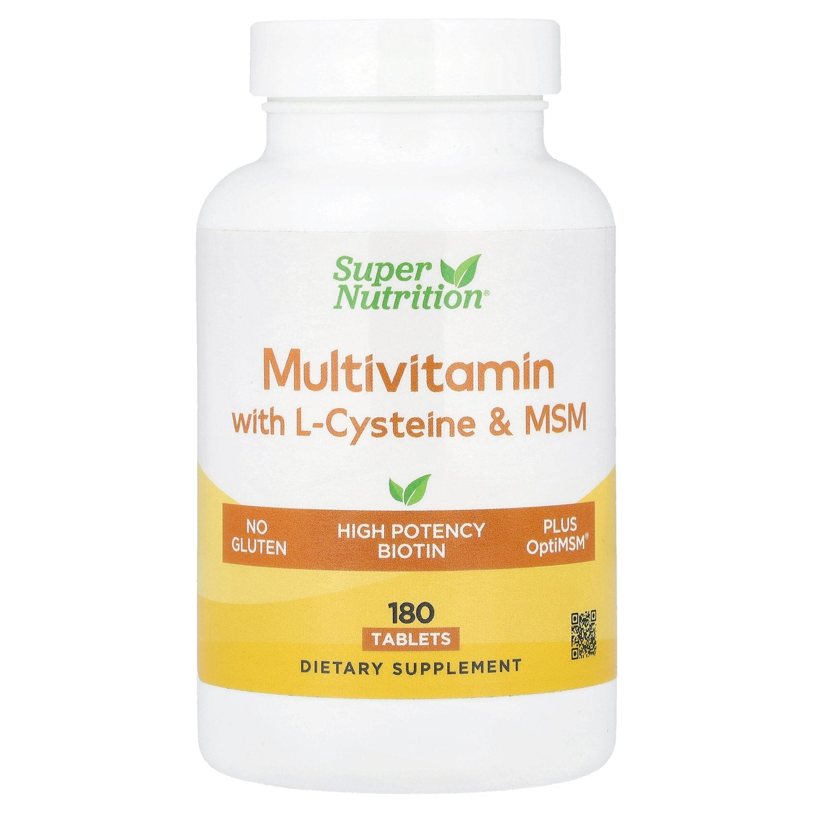 Super Nutrition, Multivitamins with L-Cysteine, MSM, Vitamin A, and Biotin, 180 Tablets