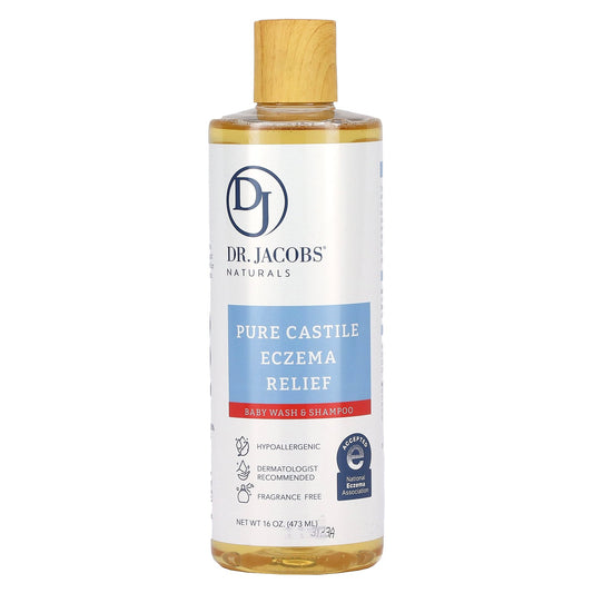 Dr. Jacobs Naturals, Pure Castile Eczema Relief, Baby Wash & Shampoo, Fragrance Free, 16 oz (473 ml)