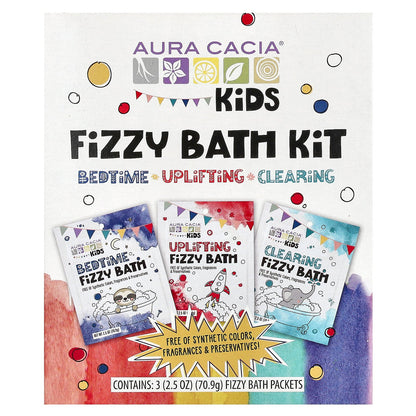 Aura Cacia, Kids, Fizzy Bath Kit, Variety , 3 Packets, 2.5 oz (70.9 g) Each