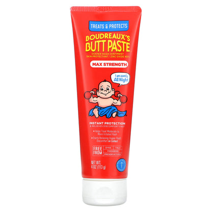 Boudreaux's Butt Paste, Diaper Rash Ointment, Max Strength, 4 oz (113 g)