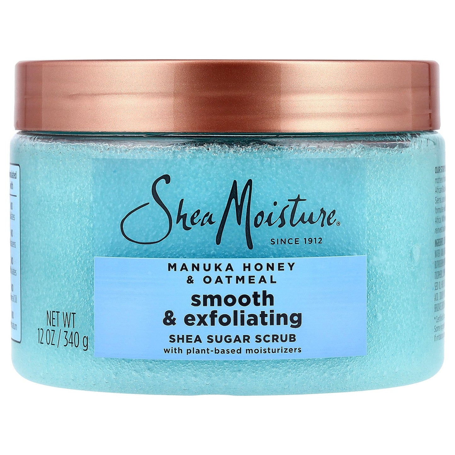 SheaMoisture, Smooth & Exfoliating Shea Sugar Scrub, Manuka Honey & Oatmeal, 12 oz (340 g)