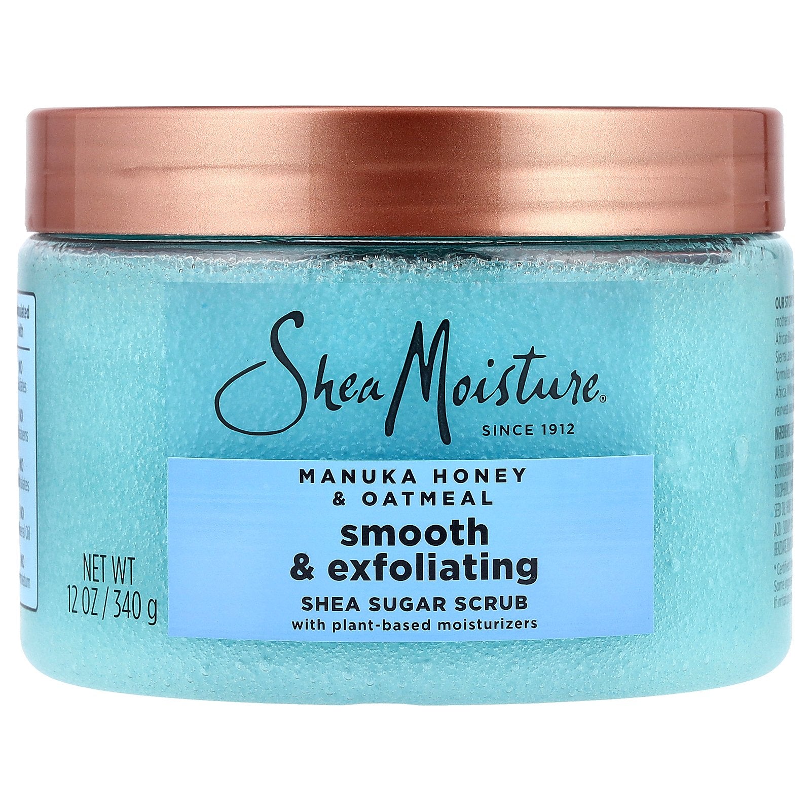 SheaMoisture, Smooth & Exfoliating Shea Sugar Scrub, Manuka Honey & Oatmeal, 12 oz (340 g)