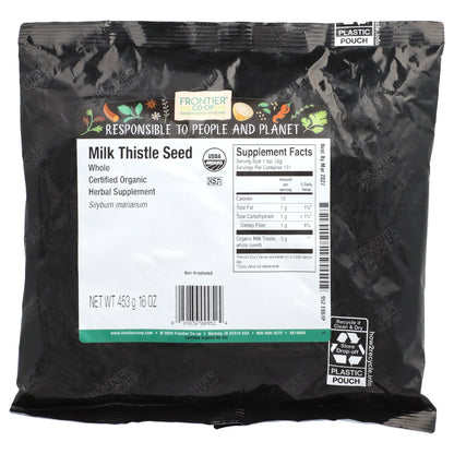 Frontier Co-op, Organic Whole Milk Thistle Seed, 16 oz (453 g)