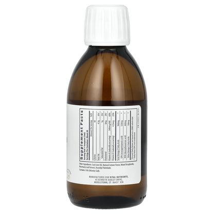 Vital Nutrients, Ultra Pure, Cod Liver Oil, Lemon, 6.76 oz (200 ml)