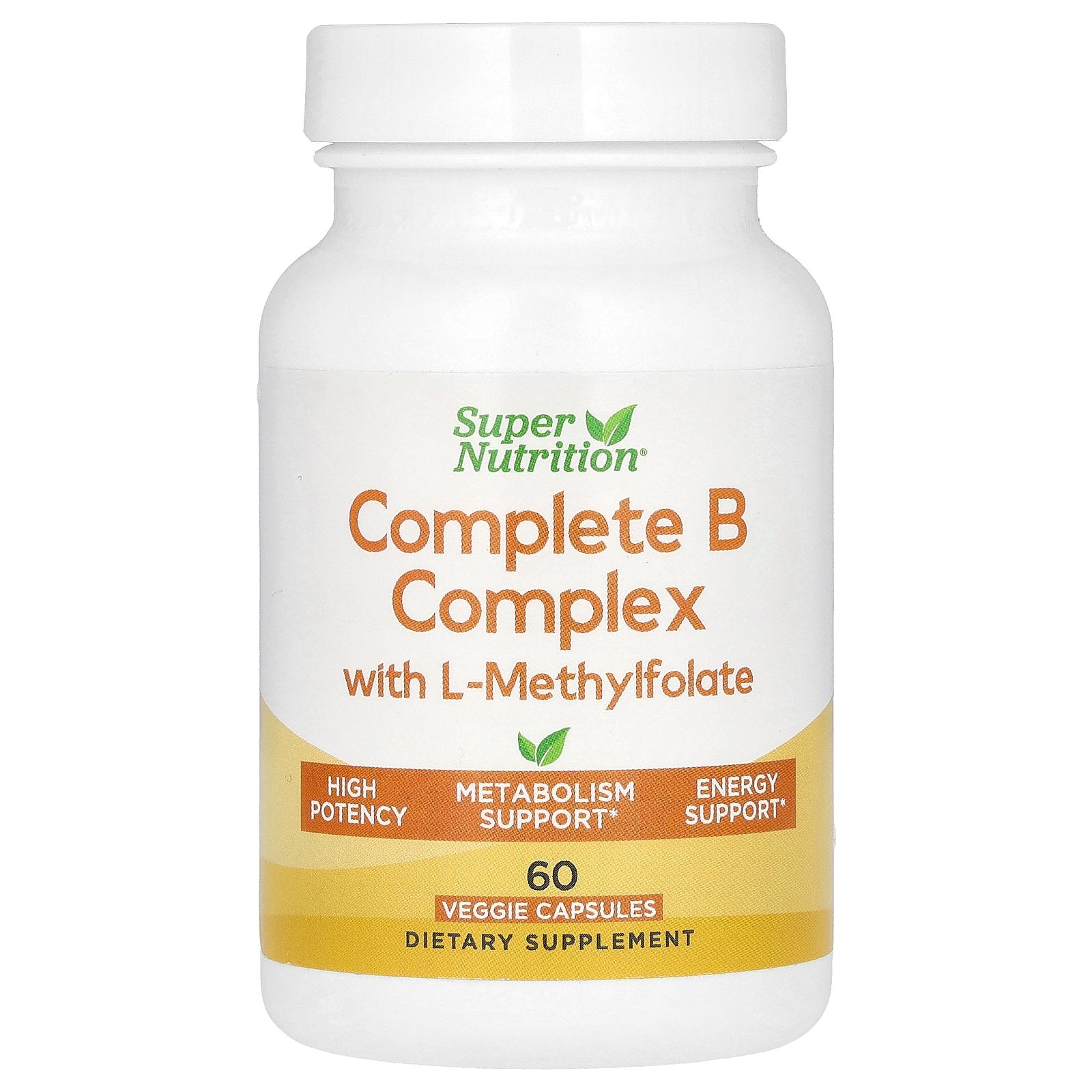 Super Nutrition, Complete B Complex with L-Methylfolate, 60 Veggie Capsules