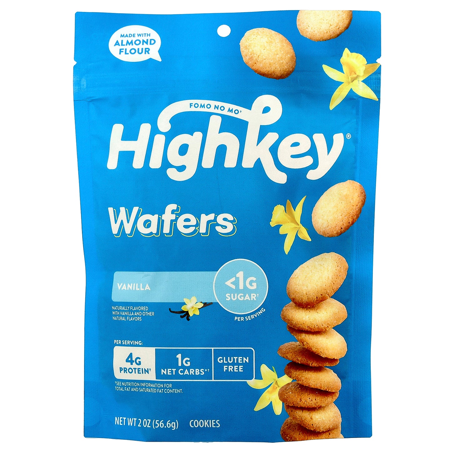HighKey, Wafers, Vanilla, 2 oz (56.6 g)