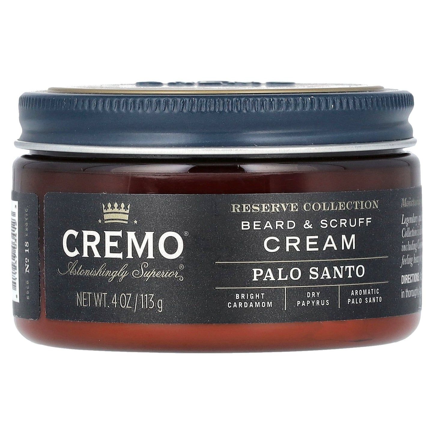 Cremo, Reserve Collection, Beard & Scruff Cream, Palo Santo, 4 oz (113 g)